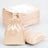 Set of satin drawstring bags in soft beige color.