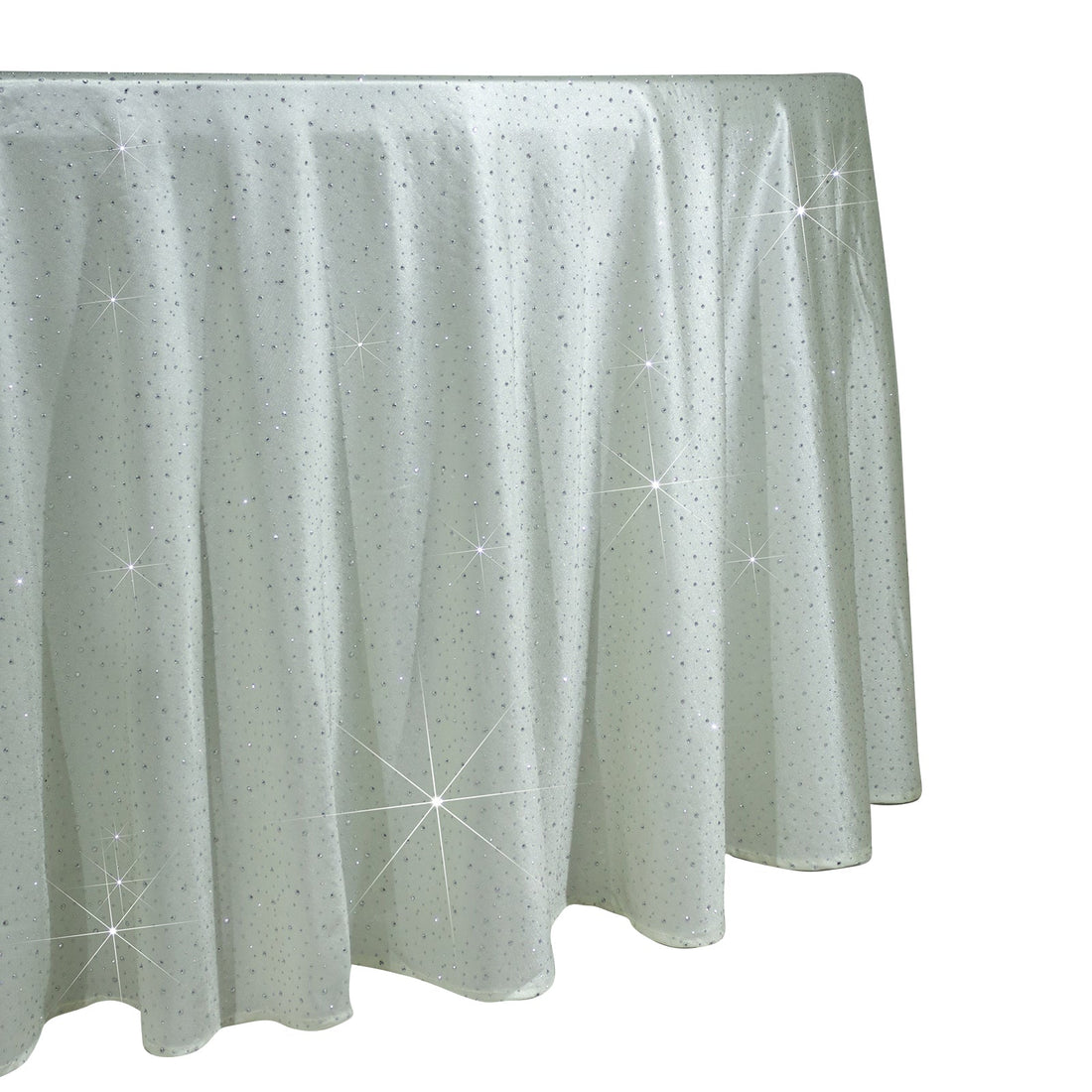 Sparkling silver tablecloth with shimmering stars