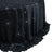 Black tablecloth with sparkling rhinestones and ruffled edges.