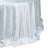 Sparkling white tablecloth with ruffled edges and shimmering details