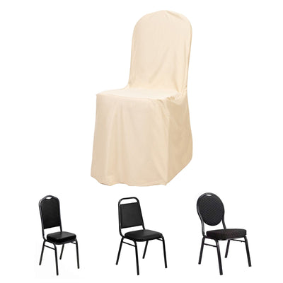 Scuba Stretch Banquet Chair Cover Beige - Wrinkle Free & Durable Slim Fit Slipcover