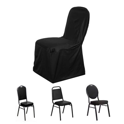 Scuba Stretch Banquet Chair Cover Black - Wrinkle Free & Durable Slim Fit Slipcover