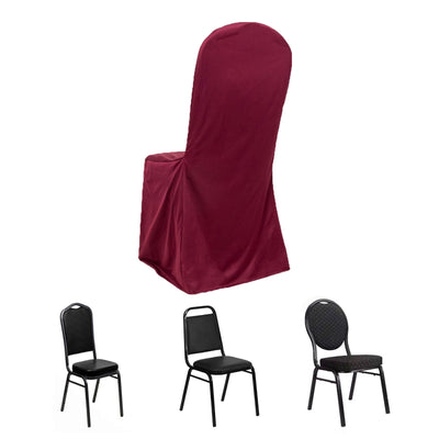 Scuba Stretch Banquet Chair Cover Burgundy - Wrinkle Free & Durable Slim Fit Slipcover