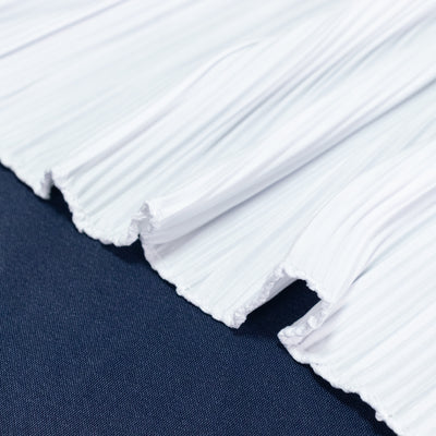 Scuba Table Runner 12x108inch White Accordion Pleated – Wrinkle Free & Stain Resistant Textured