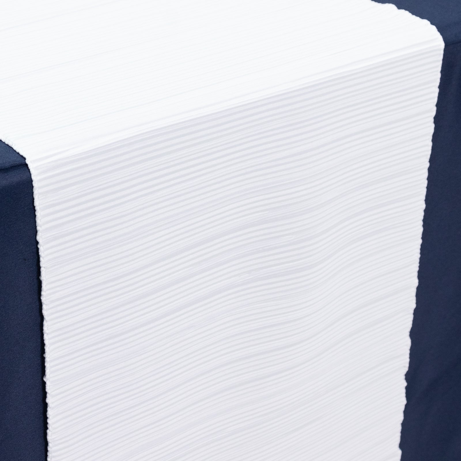 12x108 Pleated Scuba Table Runner 12x108 White | eFavormart