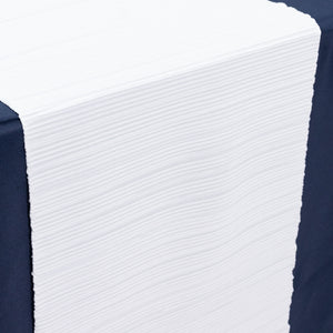 Scuba Table Runner 12x108inch White Accordion Pleated – Wrinkle Free & Stain Resistant Textured