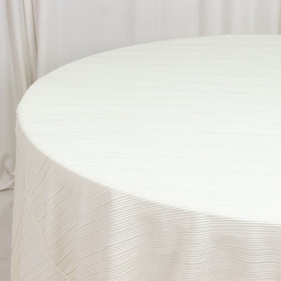 Scuba Tablecloth 120inch Round Ivory Accordion Pleated Seamless
