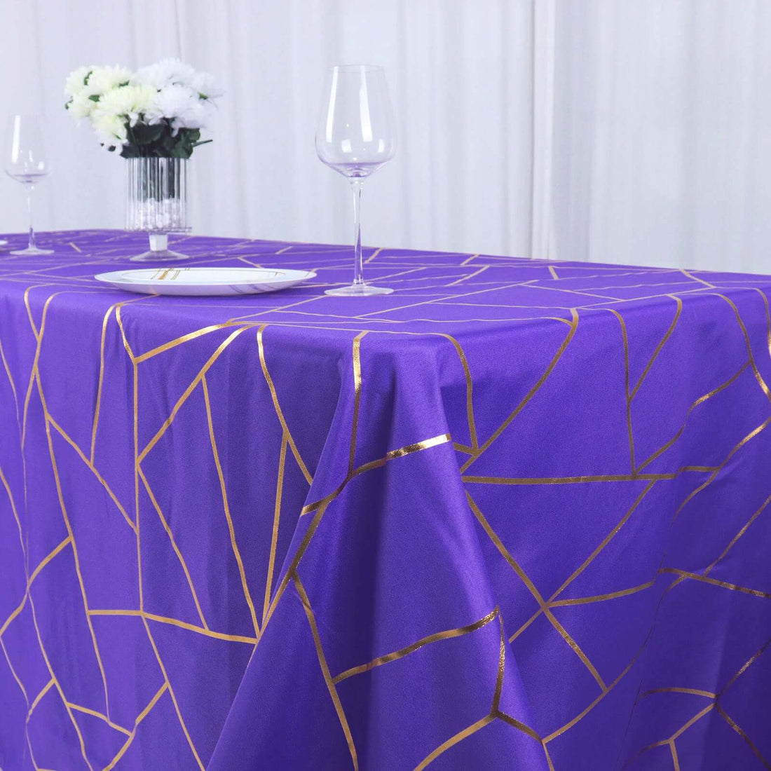 Geometric Polyester Tablecloth 90