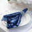 Blue sequin napkin elegantly displayed on a white plate.