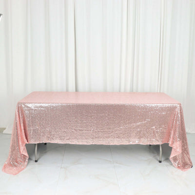 Sequin Rectangle Tablecloth 60"x126" Rose Gold - Shimmering Table Cover