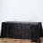 Black sequin tablecloth draped over a table.