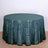Round green tablecloth with a leaf pattern and sparkly design.