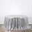 Silver sequin tablecloth draped elegantly over a round table