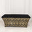 Black and gold wave-patterned table cover on a plain background.