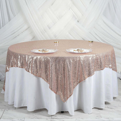 Sequin Table Overlay 90"x90" Blush - Sparkly Table Topper