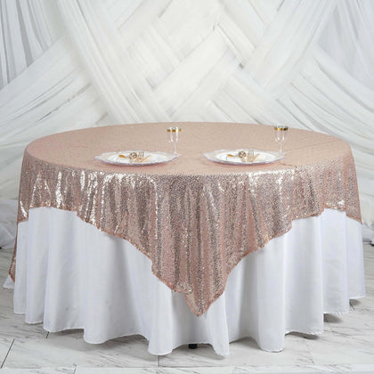 Sequin Table Overlay 90"x90" Blush - Sparkly Table Topper