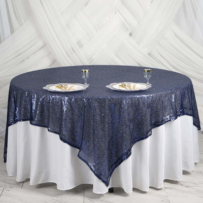 Sequin Table Overlay 90"x90" Navy Blue - Sparkly Table Topper