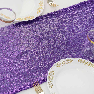 Sequin Table Runner 12"x108" Purple - Glittering Finish Table Decor