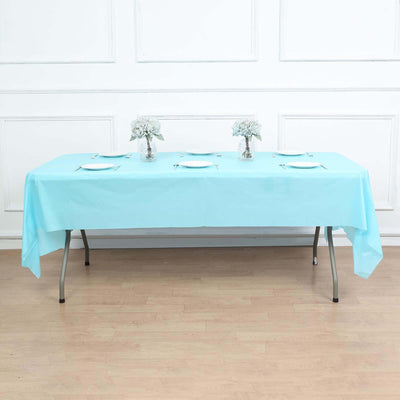 Plastic Table Cover 54"x108" Light Blue Rectangle - PVC Waterproof Disposable Cover