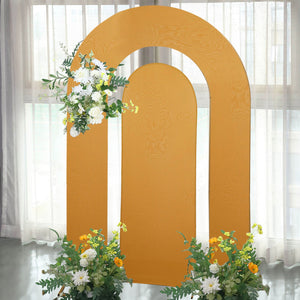 Arch backdrop with floral arrangements for events and photo shoots.