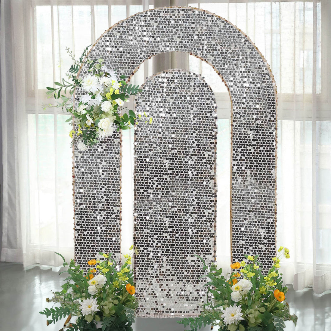 Decorative arch with flowers for events and celebrations.