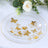 Elegant clear plate with gold butterfly design. Perfect for special occasions.