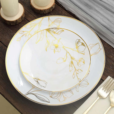 Set of 20 Plastic Round Dinner and Dessert Plates 8", 10"