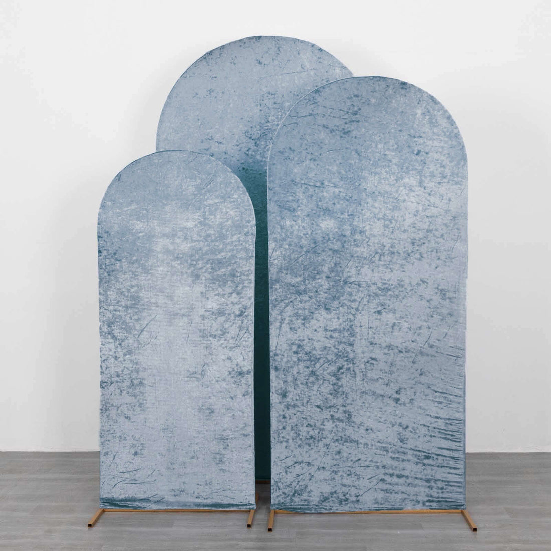 Blue textured backdrops in varying sizes for photography.