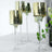 Gold and clear glass candle holders with a sparkling finish
