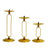 Set of three modern gold candle holders in varying heights #whtbkgd