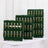 Champagne wall display with glasses filled with bubbly on greenery backdrop.