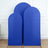 Three blue fabric screens in varying heights, set against a plain background.