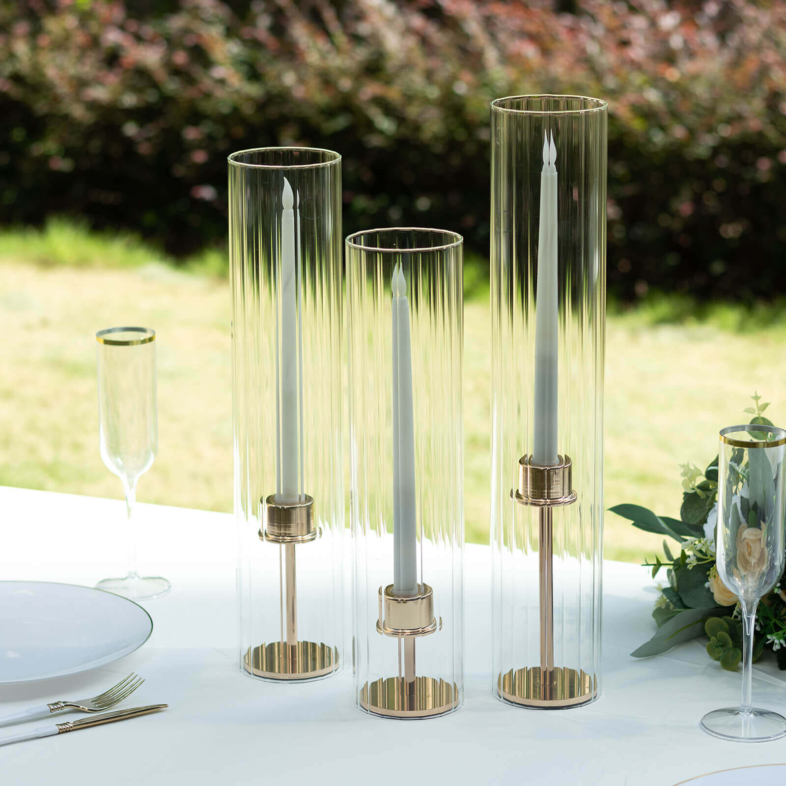 Efavormart Ribbed Glass Candelabra Shades - Thumbnail 3