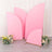 Pink decorative backdrop panels with floral arrangements