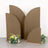 Brown curved backdrops with floral arrangement in front