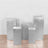 Set of five silver display pedestals in varying heights