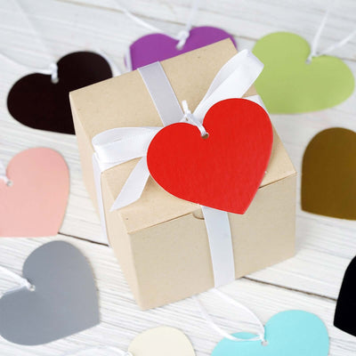 Set of 50 Printable Heart Shape Wedding Favor Gift Tags