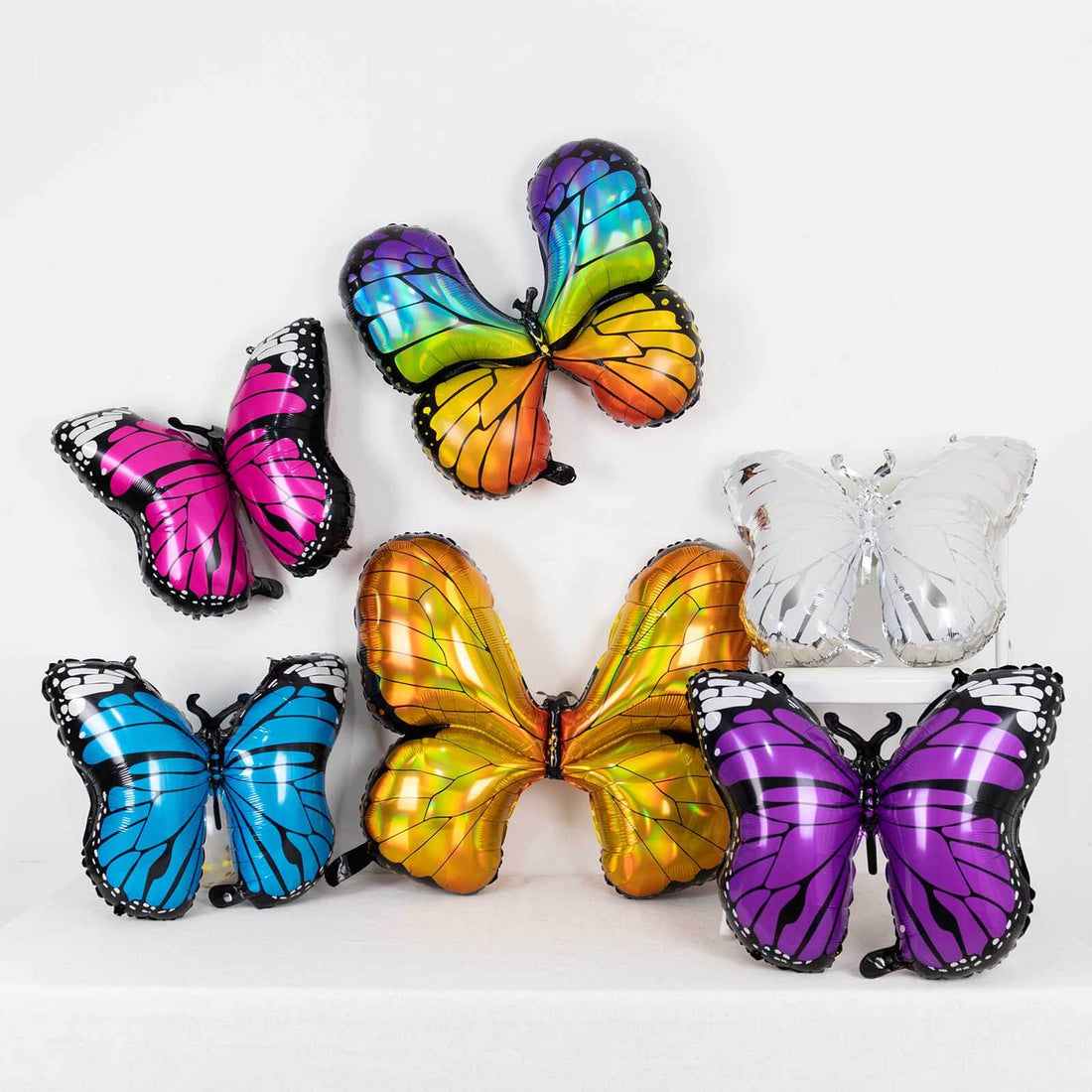 Colorful butterfly balloons in various sizes and designs