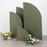 Set of 4 Eucalyptus Sage Green Spandex Chiara Backdrop Stand Cover For Half Moon Wedding Arch - 2.5ft,5ft,6ft,7ft