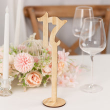 Set of 20 Natural Wooden 1-20 Wedding Table Numbers on Sticks With Round Holder Base