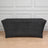 Black stretch table cover for events and parties.