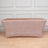 Rose gold sequin table cover on a plain backdrop.