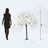 Artificial white cherry blossom tree, 5 ft tall, studio-style isolation shot.