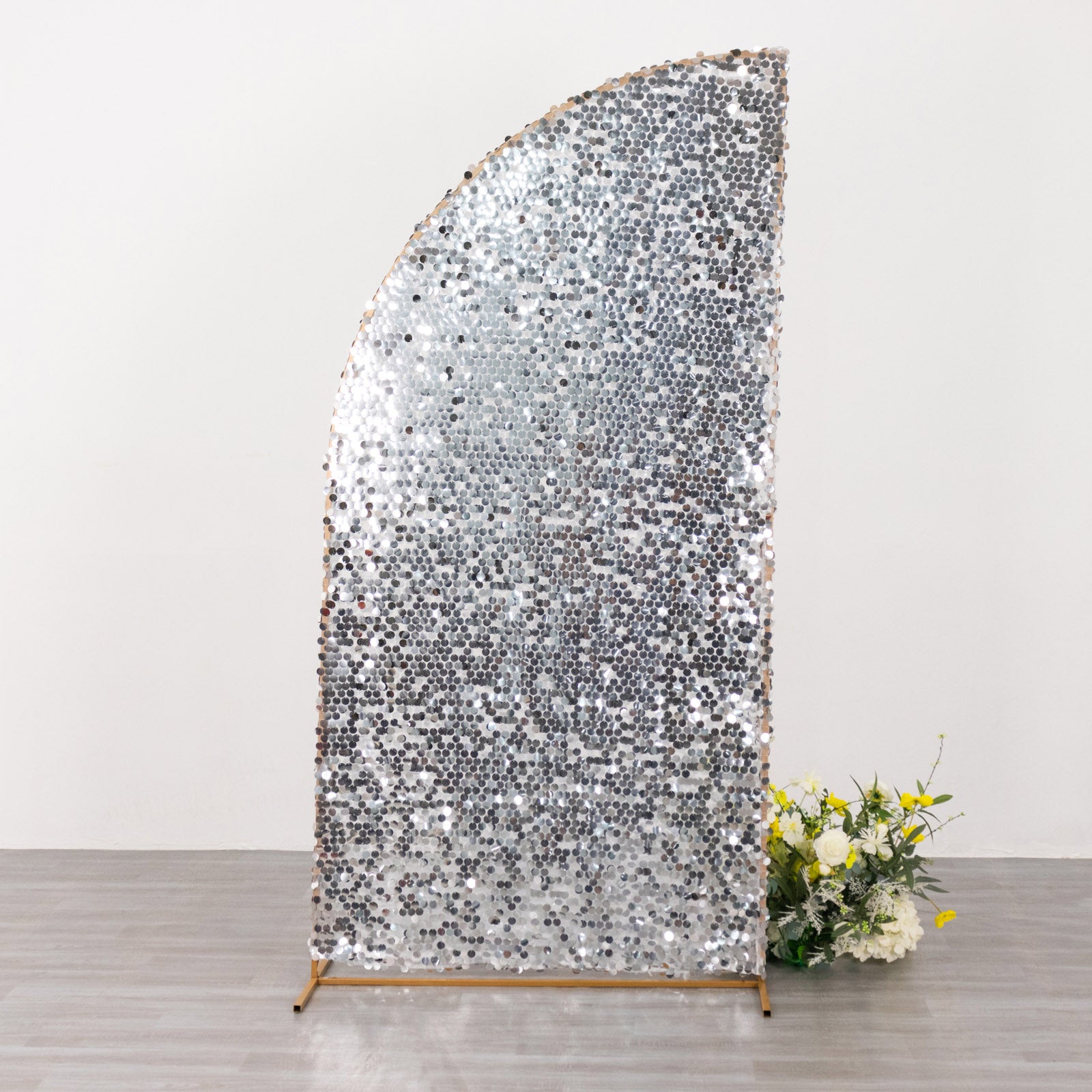 Shiny Silver Large Sequins Backdrop