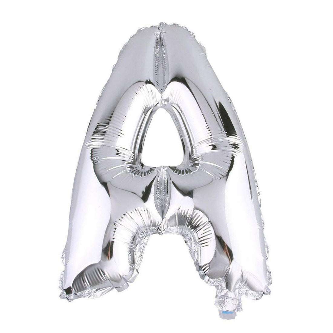 Silver foil letter A balloon on a plain backdrop. #whtbkgd