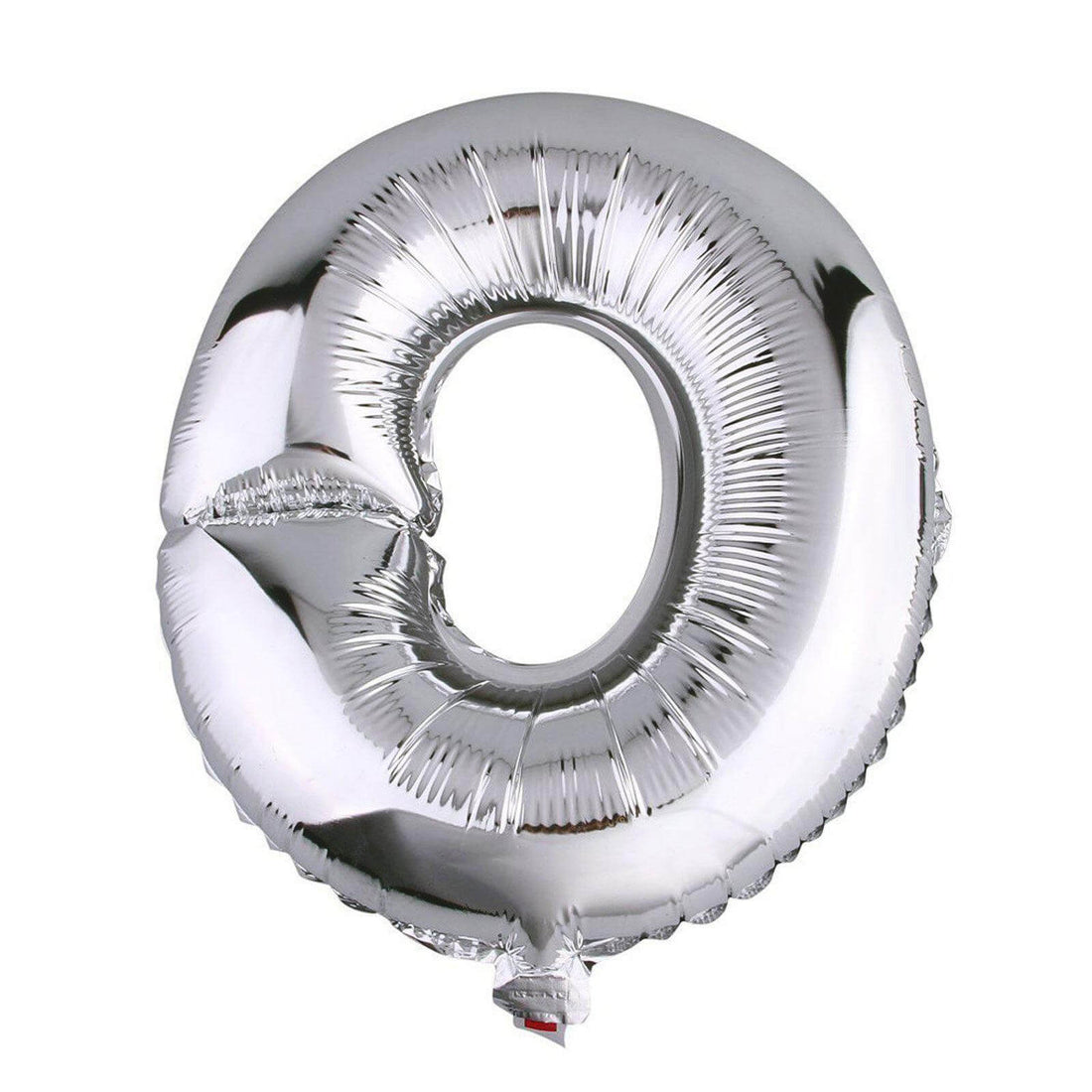 Silver number zero balloon, shiny and reflective. #whtbkgd