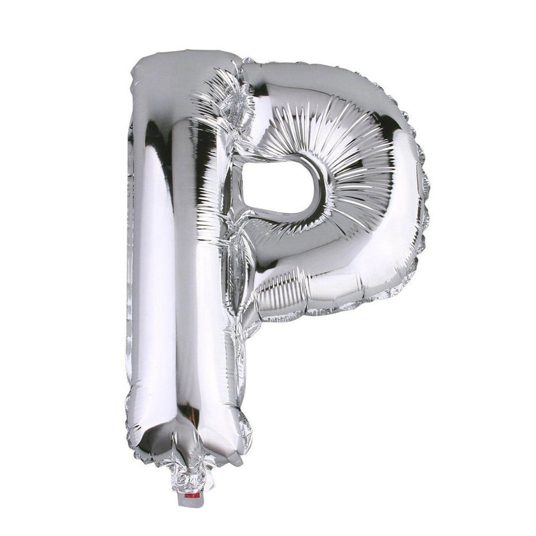 Silver foil letter P balloon on a white background #whtbkgd