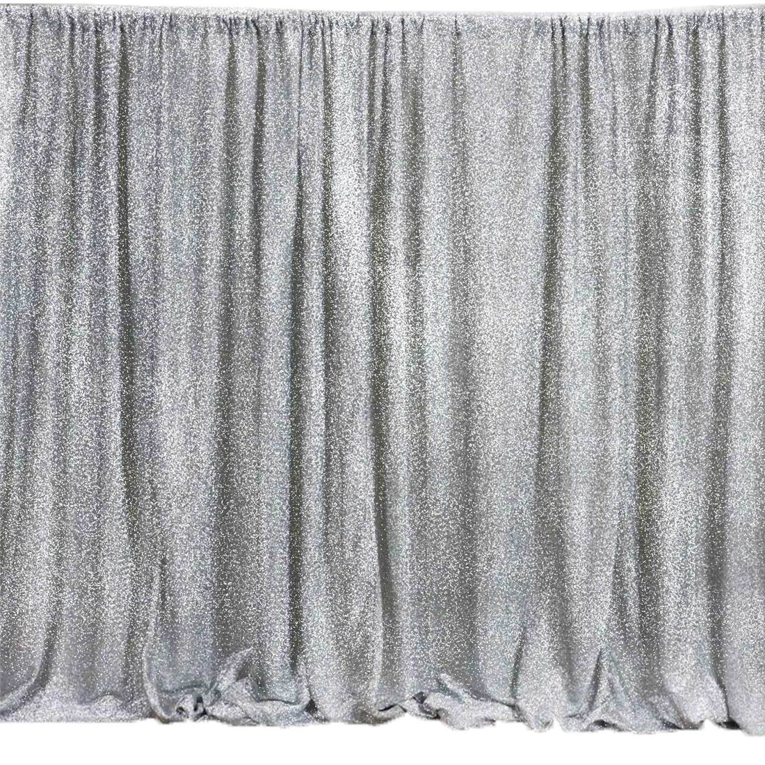 Silver sequin backdrop for events and photography use.