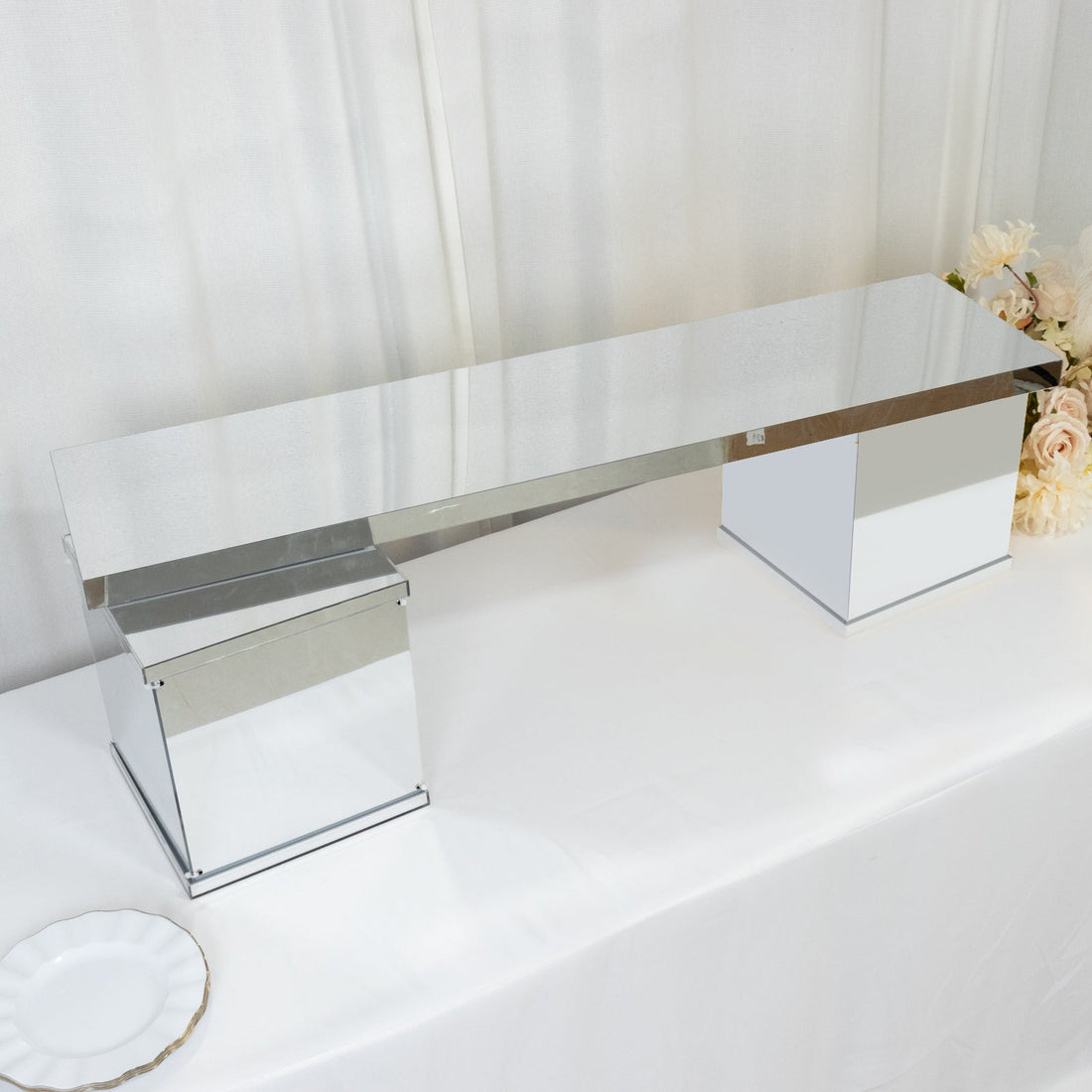 Mirrored console table with sleek design and reflective surface