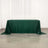 Green sequin tablecloth draped over a table for events and decorations.